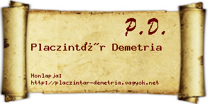 Placzintár Demetria névjegykártya